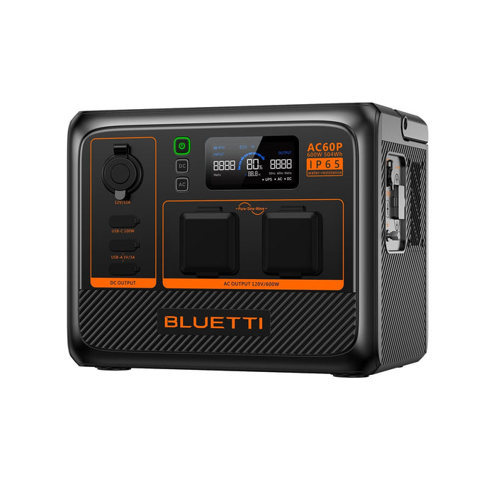 Bluetti AC60P 600W / 504Wh Expandable Portable Power Station + Choose Your Custom Bundle | Solar Generator Kit - ShopSolar.com