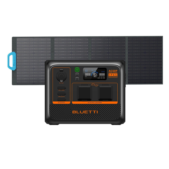 Bluetti AC60P 600W / 504Wh Expandable Portable Power Station + Choose Your Custom Bundle | Solar Generator Kit - ShopSolar.com