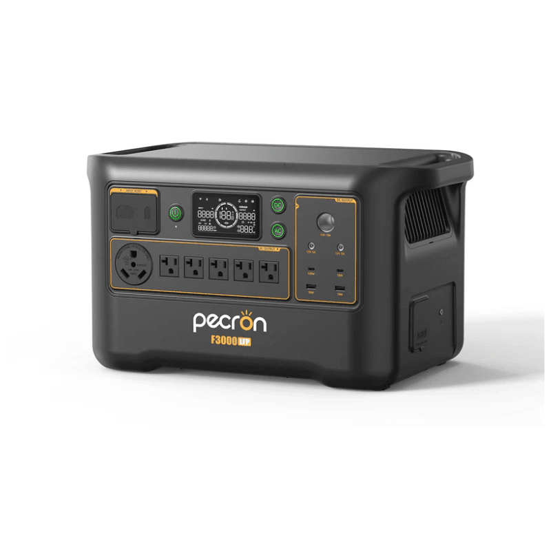 Pecron F3000 LFP Portable Power Station | 3,600W Inverter & 3,072Wh LiFePO4 | Fast Charging + Expandable | Solar & AC Recharge | 5-Year Warranty - ShopSolar: Complete Solar Kits + Lifetime Customer Support