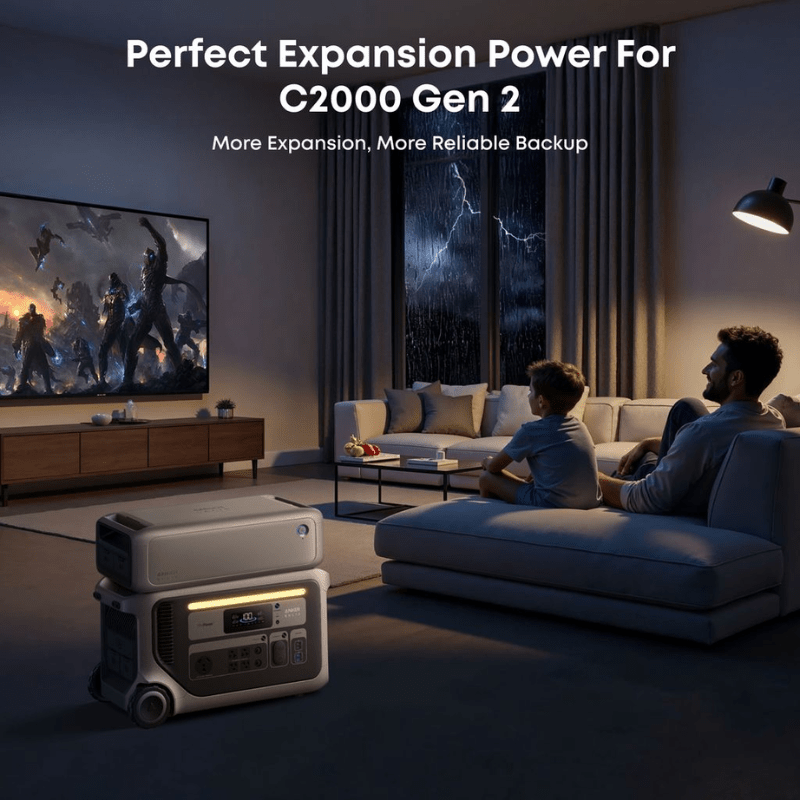 Anker SOLIX BP2000 Expansion Battery Gen 2 | 2,048Wh LiFePO4 | Doubles C2000 Gen 2 Capacity to 4,096Wh | 10-Year Lifespan | 5-Year Warranty - ShopSolar: Complete Solar Kits + Lifetime Customer Support