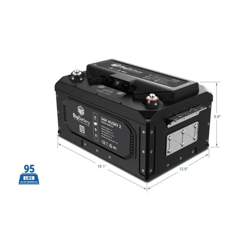 BigBattery 24V HUSKY 2 LiFePO4 Battery | 105Ah, 2.5kWh | Expandable Kits up to 7.5kWh | 12-Year Warranty - ShopSolar: Complete Solar Kits + Lifetime Customer Support