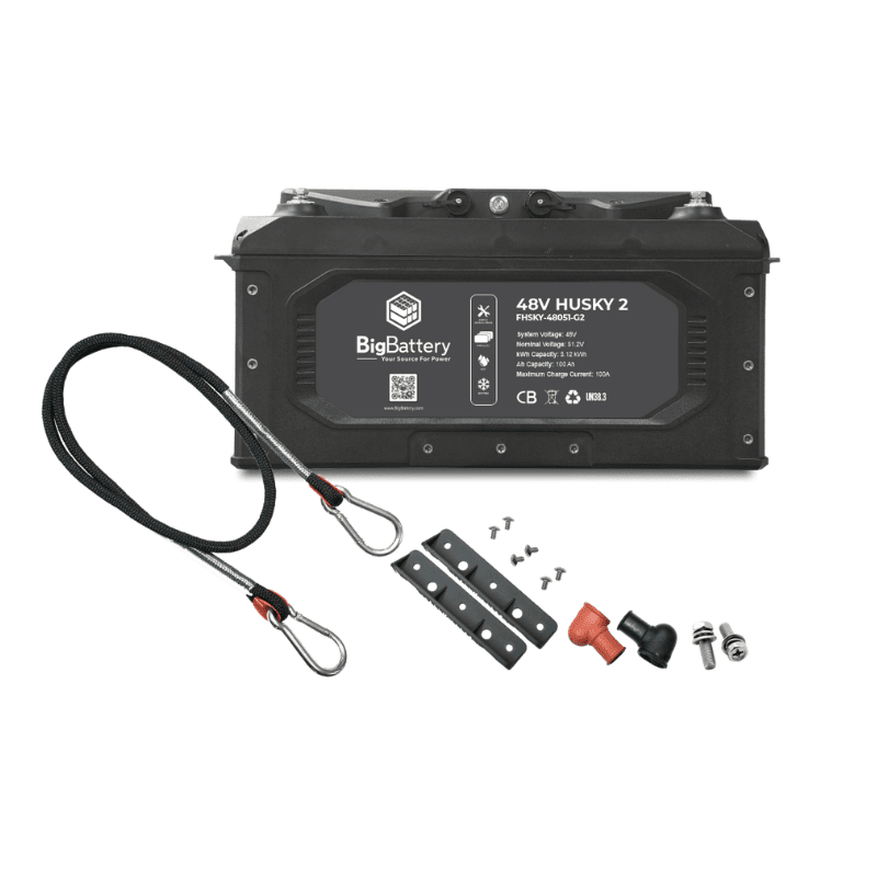 BigBattery HUSKY 2 PWR | 48V 5.12kWh LiFePO4 Battery | High Power | IP65 | Self-Heating | Golf Cart, UTV & Utility Ready | 10-Year Warranty - ShopSolar: Complete Solar Kits + Lifetime Customer Support