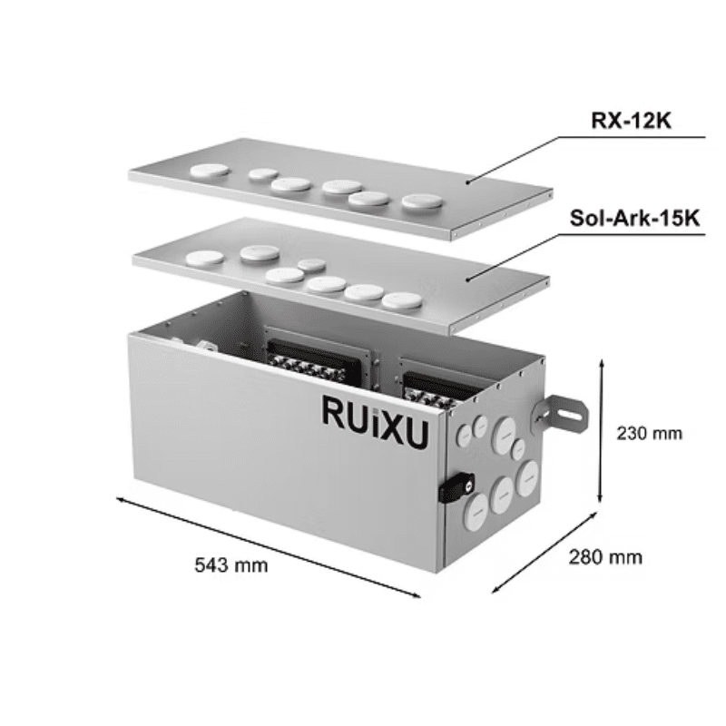 RUiXU Conduit Box for Lithi2-16 Battery | Compatible with RX-12K & Sol-Ark 15K | Clean Cable Management | Weather-Resistant | Easy Assembly - ShopSolar: Complete Solar Kits + Lifetime Customer Support