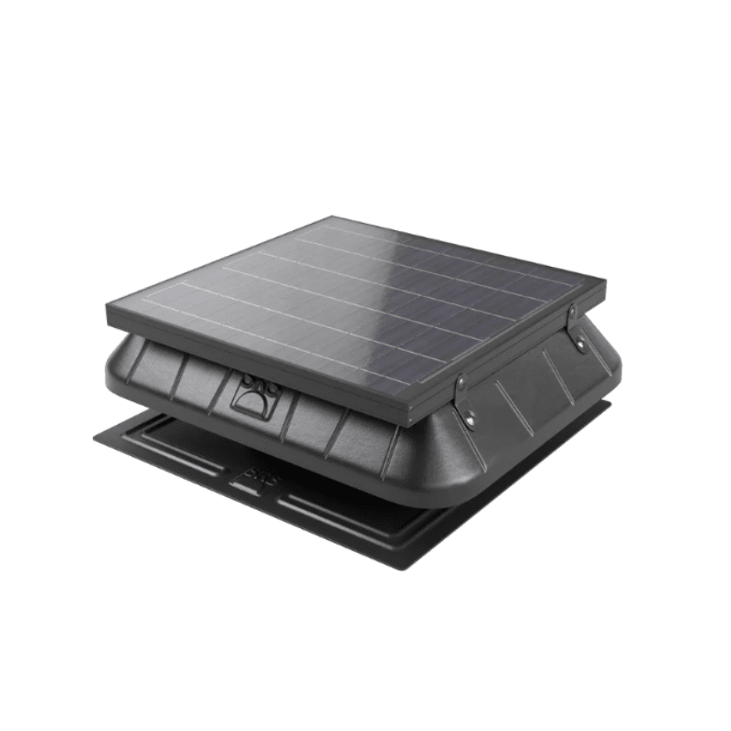 SunRise Solar Attic Fan with Integrated Solar Panel | 30W–45W Options | Flat or Curb Base | Up to 2,800 sq/ft Cooling - ShopSolar: Complete Solar Kits + Lifetime Customer Support