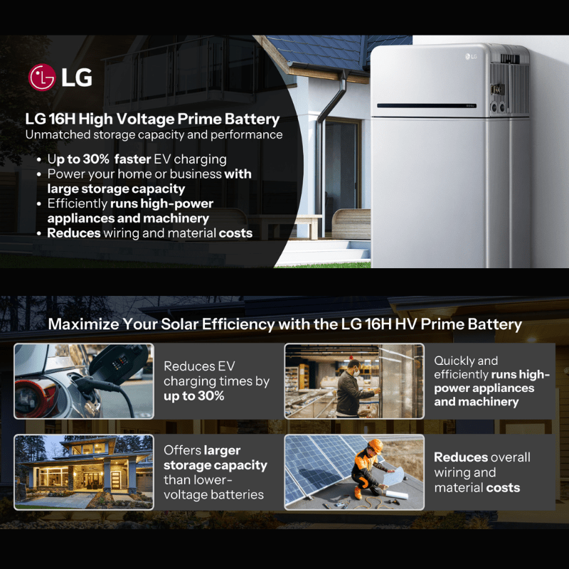 LG 16H Prime High Voltage Battery | 16kWh | 400V | Stackable | IP55 | 10-Year Warranty - ShopSolar: Complete Solar Kits + Lifetime Customer Support