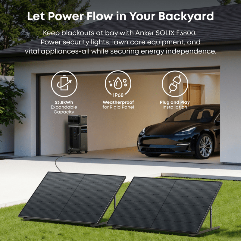 Anker SOLIX 2 × 440W Rigid Solar Panels | 880W Total | Bifacial + 25% Efficiency | IP68 Rated | 30-Year Guarantee - ShopSolar: Complete Solar Kits + Lifetime Customer Support