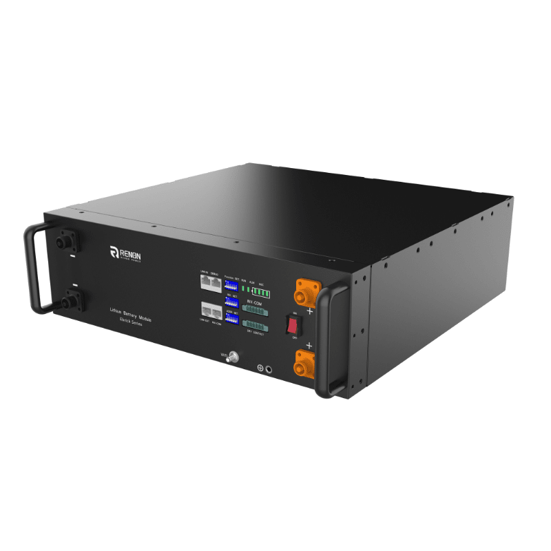 RENON E Series EBrick 5.12 kWh LiFePO4 Stackable Battery Module | 51.2 V | Rack‑Mount | Heated or Standard | 20-Yr Design Life | Expandable - ShopSolar: Complete Solar Kits + Lifetime Customer Support