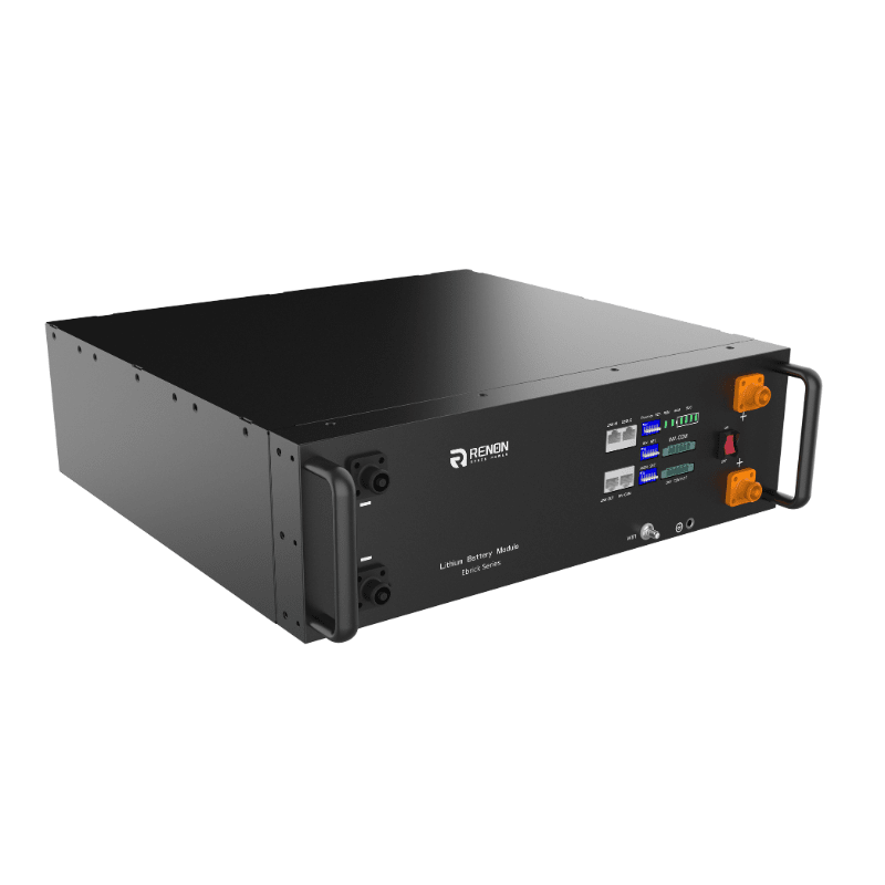 RENON E Series EBrick 5.12 kWh LiFePO4 Stackable Battery Module | 51.2 V | Rack‑Mount | Heated or Standard | 20-Yr Design Life | Expandable - ShopSolar: Complete Solar Kits + Lifetime Customer Support