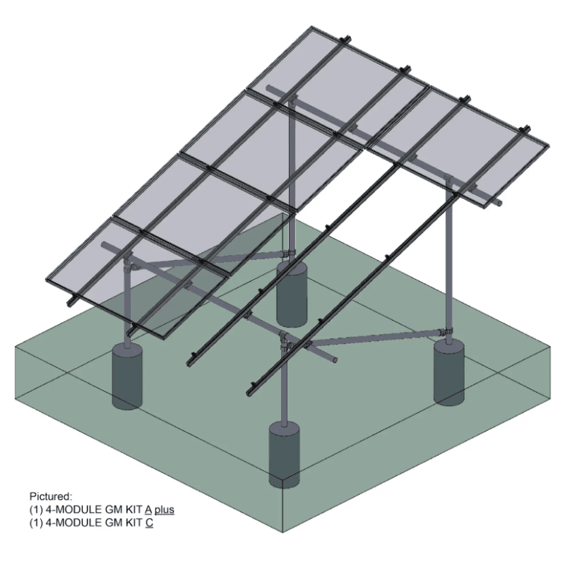 Tamarack Ground Mount Kit | 3 or 4 Modules/Column | 170 MPH Wind, 70 psf Snow | UL 2703 | UPS Shippable - ShopSolar: Complete Solar Kits + Lifetime Customer Support
