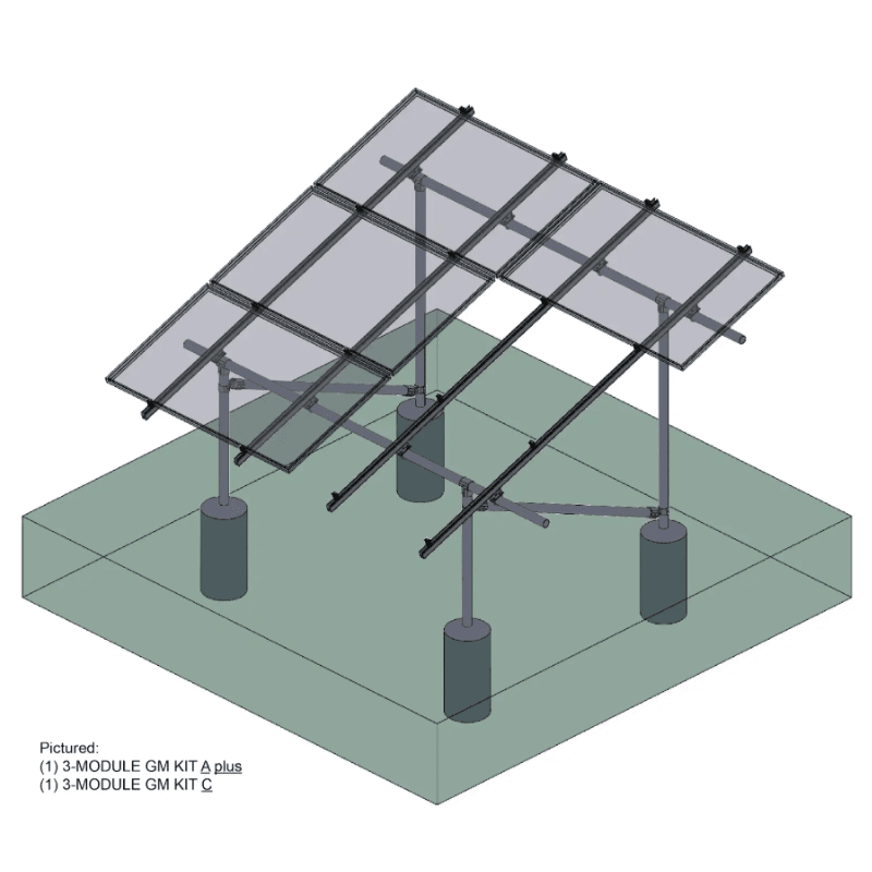 Tamarack Ground Mount Kit | 3 or 4 Modules/Column | 170 MPH Wind, 70 psf Snow | UL 2703 | UPS Shippable - ShopSolar: Complete Solar Kits + Lifetime Customer Support