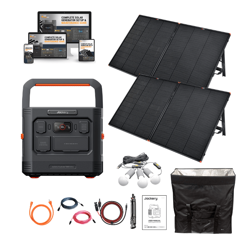 Jackery Explorer 1500 Ultra Solar Generator Custom Kits | 1,536Wh | 1,800W Output | 3,600W Peak | IP65 Rugged | 5-Year Warranty - ShopSolar: Complete Solar Kits + Lifetime Customer Support