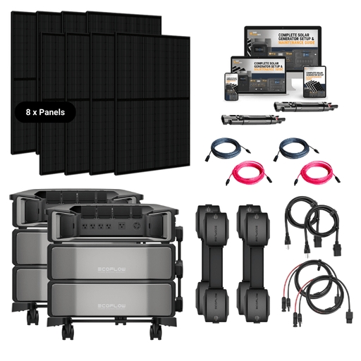 Dual EcoFlow DELTA PRO [ULTRA] Solar Kits - 7,200-14,400W Output / 24kWh-60kWh Lithium Battery | 3,200W-8,000W Solar Panels | 5-Year Warranty | Choose Your Bundle - ShopSolar.com