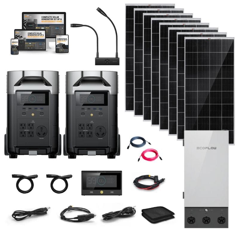 EcoFlow DELTA PRO 120V/240V Solar Kits - 7,200W Portable Power Station Setup + Choose Custom Bundle Option | Complete Solar Kit | 5-Year Warranty