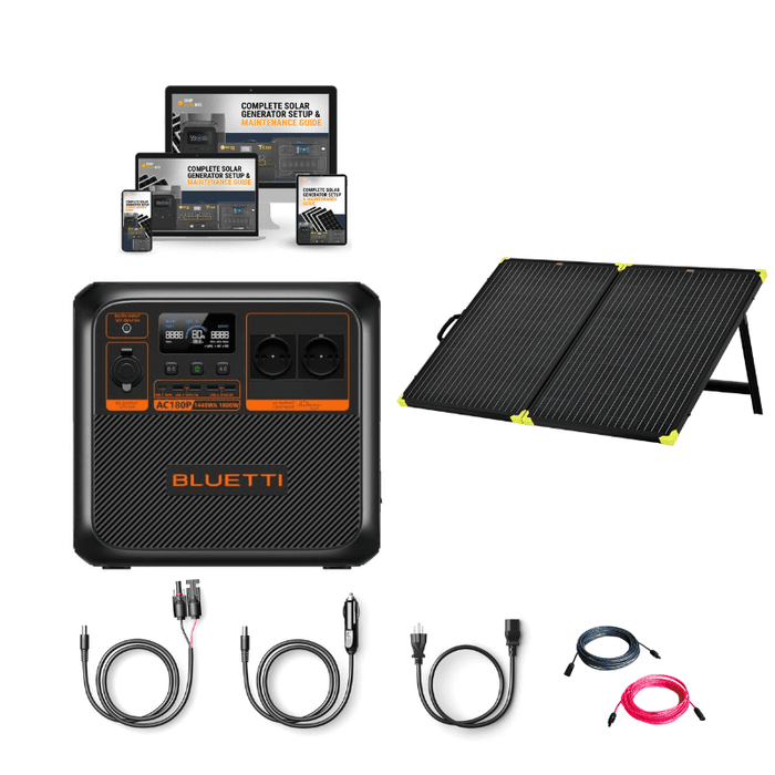 Bluetti AC180P 1800W / 1440Wh Portable Power Station + Choose Your Custom Your Custom Bundle | Complete Solar Generator Kit - ShopSolar.com