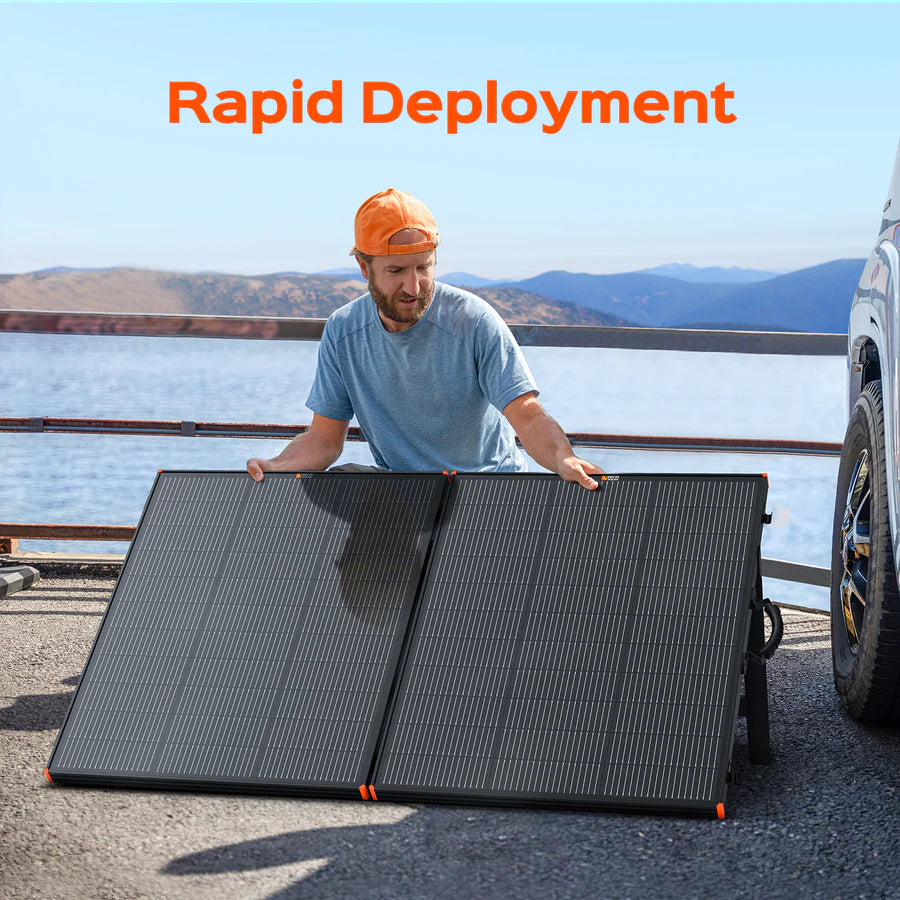 MEGA 200 Briefcase – 200 Watt 12V Portable Monocrystalline Solar Panel | Foldable Design + Kickstand | 25-Year Output Warranty - ShopSolar: Complete Solar Kits + Lifetime Customer Support