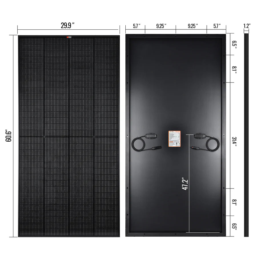 Rich Solar MEGA 250 PRO | 250 Watt Monocrystalline Solar Panel | Best 24V Panel for RVs and Off-Grid | 25-Year Output Warranty | UL Certified | Choose Color Silver or Black - ShopSolar.com