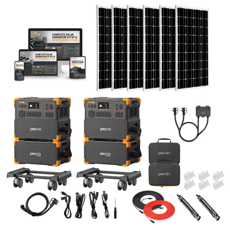 Pecron E3800LFP 240V Dual Kit | 7,680Wh / 8,400W Output | 240V Hub | Choose Your Custom Bundle Option | 5-Year Warranty | Complete Solar Kit