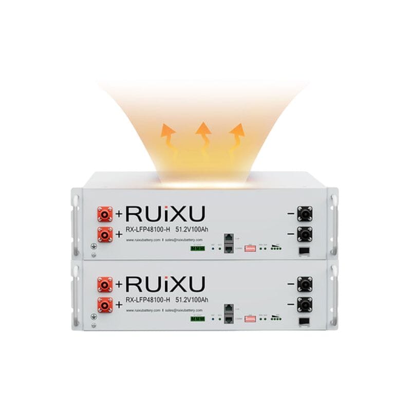 RUIXU Self-Heating RX-LFP48100-H 5.12kWh Server Rack Battery | 19" Rack Mounted 3U Module | UL1973 Certified | 10-Year Warranty - ShopSolar.com