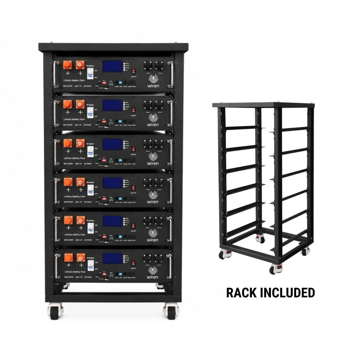 Wiren U5 48V 100Ah / 5.12kWh Server Rack Battery | U5 | 10-Year Warranty