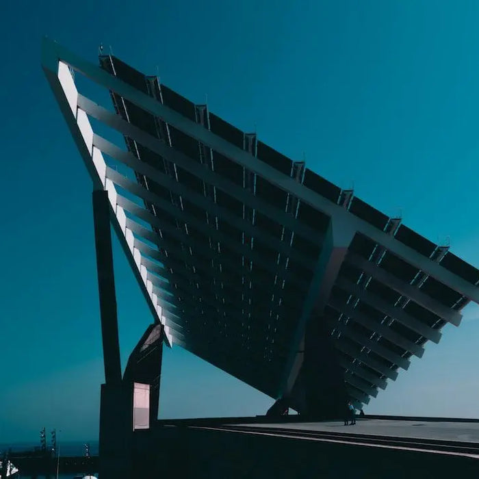 solar panel on roof at night