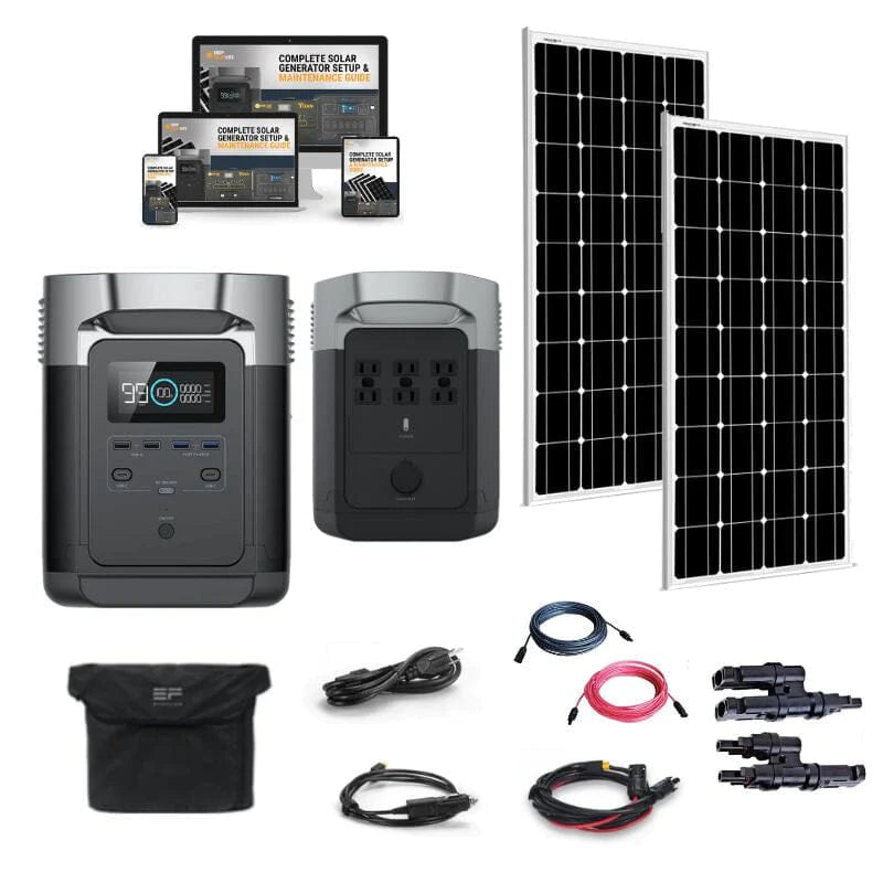 Complete Off-Grid Solar Kit - 2,400W 120V/24VDC [2.56-5.12kWh Battery Bank]  + 4 x 200W Solar Panels | Off-Grid, Mobile, Backup [RPK-PLUS]