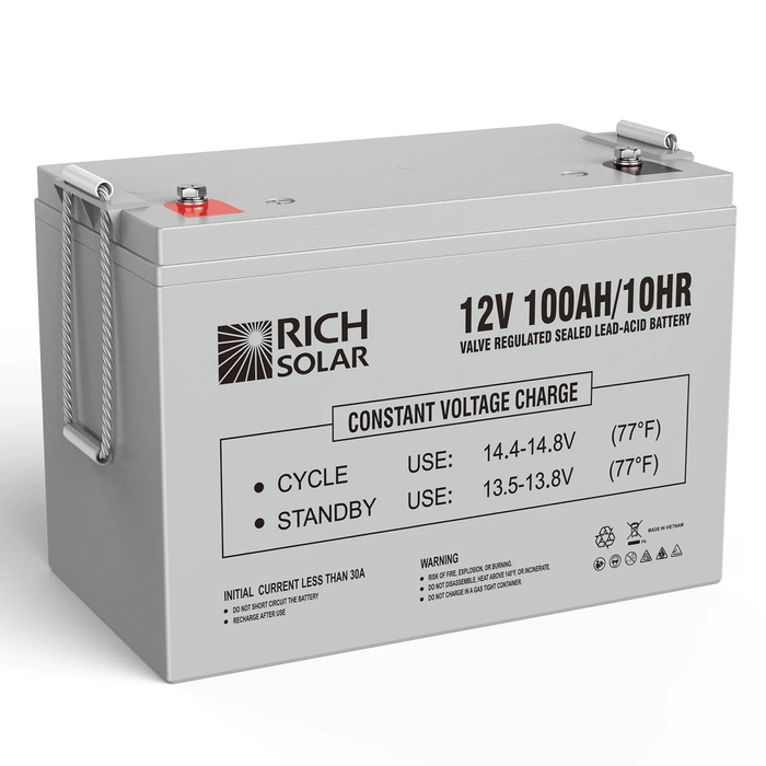 Rich Solar 12V 100Ah Deep Cycle AGM Battery - ShopSolar.com