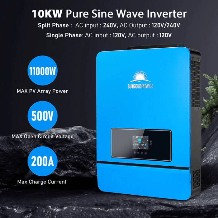 SunGold 6000 Watt 48V Split Phase Power Inverter - Pure Sine Wave