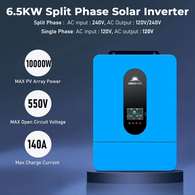 Sungold Off-Grid Solar Kit 6500W 48VDC 120/240VAC (5.12kWh - 20.48kWh) PowerWall Lithium Battery + 370 Watts Solar Panels - ShopSolar.com