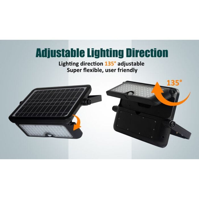 160 Degree Black Pir Activated Outdoor Integrated LED 5-in-1 Flood Light Garage Yard Deck Path Camping - ShopSolar.com