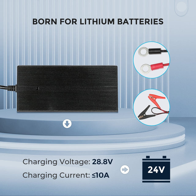 24V 10A AC-to-DC LFP Portable Battery Charger - ShopSolarKits.com