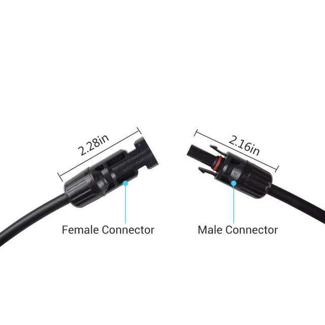 Renogy Solar Panel Extension Cable with Male to Female Solar Connectors (Single) - ShopSolar.com