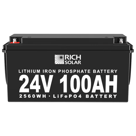Rich Solar 24V 100Ah LiFePO4 Lithium Iron Phosphate Battery - ShopSolar.com