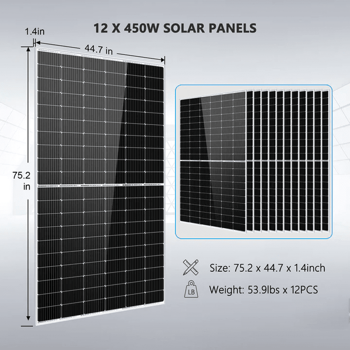 SunGold Power - Off Grid Solar Kit 12,000W 48V 120V/240V Output 10.24kWh Lithium Battery 5400 Watt Solar Panel SGK-12MAX - ShopSolar.com