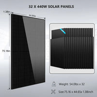 Sungold Off Grid Solar Kit 20kW 48VDC 120V/240V LiFePo4 30.72kWh Lithium Battery 32 X 440 Watts Solar Panels SGR-20K30E - ShopSolar.com