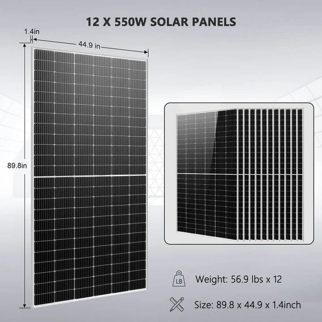 Sungold Off Grid Solar Kit 12 x 550 Watts Solar Panels 25.6kWh Lithium Battery 10kW Solar Inverter 48VDC 120V/240V SGR-10K25S - ShopSolar.com