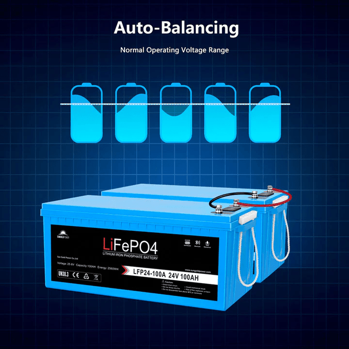 24V100Ah LiFePO4 Lithium Batteries Online Sale, with Bluetooth