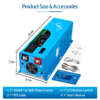 SUNGOLD 4000W DC 12V Split Phase Pure Sine Wave Inverter with Charger - ShopSolarKits.com