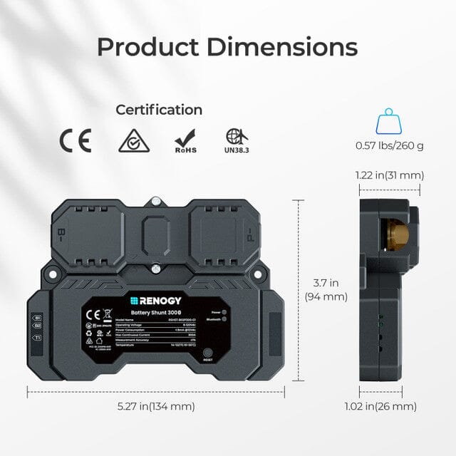 Renogy Battery Shunt 300 - ShopSolar.com