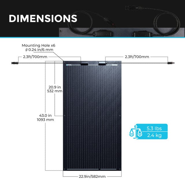 Renogy 100 Watt 12 Volt Black Division Lightweight Monocrystalline Solar Panel - ShopSolar.com