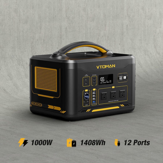 VTOMAN Jump 1000 Portable Power Station 1,408Wh / 1,000W Solar Generator  | 2-Year Warranty - ShopSolar.com