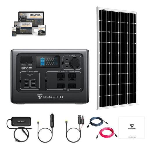 Bluetti EB55 700W / 537Wh Solar Kits - Portable Power Station + Choose Your Custom Bundle | Complete Solar Generator Kit - ShopSolar.com