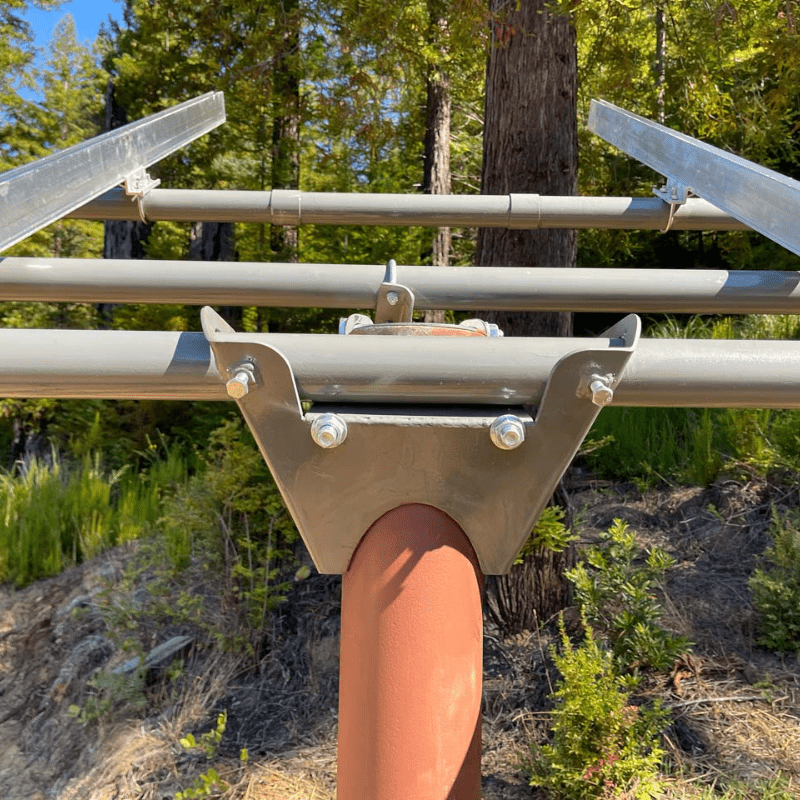 Tamarack Solar Top of Pole Mount for 6 Modules | 6" Sch 40/80 Pole | 10°–60° Tilt | Up to 46.16" Wide | TTP-A-6-70 - ShopSolar: Complete Solar Kits + Lifetime Customer Support