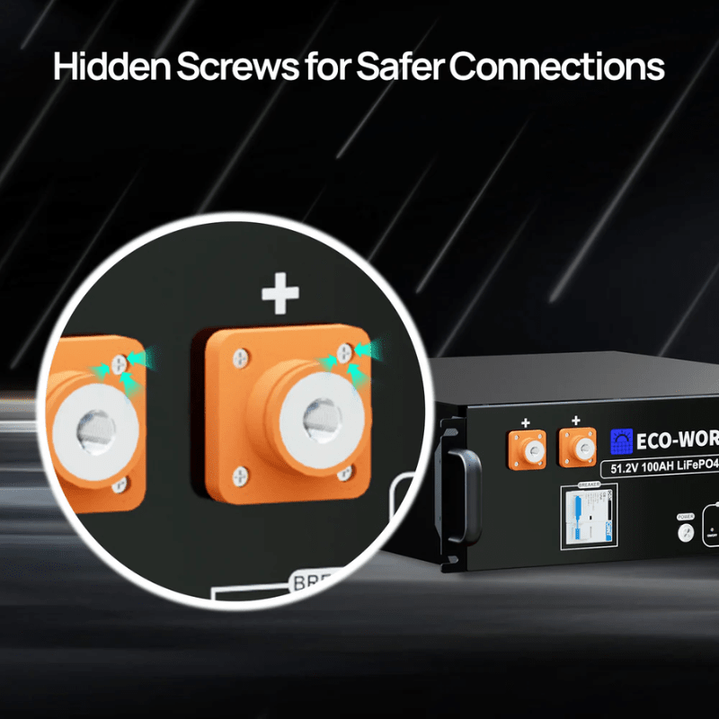 Eco-Worthy [V3] 48V 51.2V 100Ah Server Rack Lithium Battery | 5.12kWh | 3U | Bluetooth & WiFi | 6,000 Cycles | 10-Year Warranty - ShopSolar: Complete Solar Kits + Lifetime Customer Support