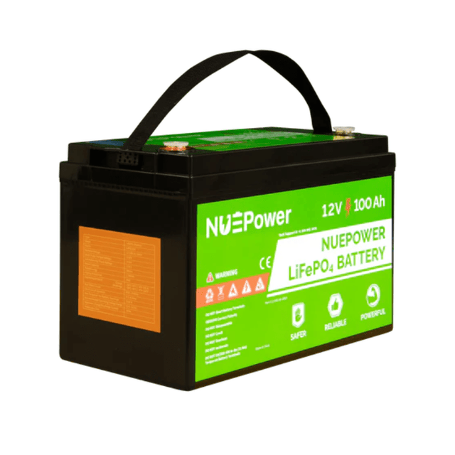 NUEPower 12V 100Ah LiFePO4 Battery | 1,280Wh | UL 1973 Certified | Bluetooth App | 5-Year Warranty - ShopSolar: Complete Solar Kits + Lifetime Customer Support