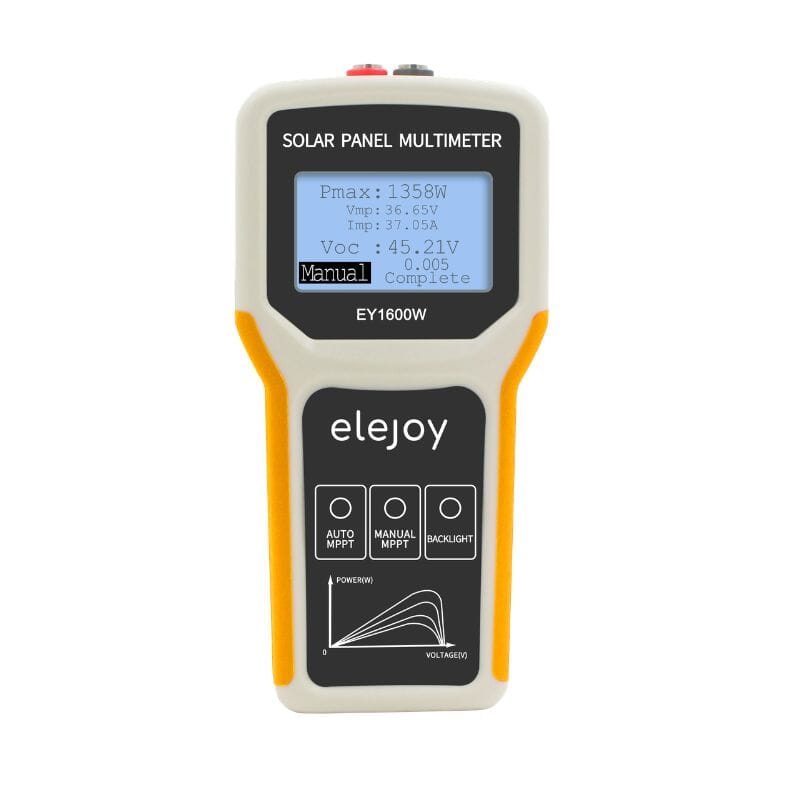 Elejoy 1600W MPPT Solar Panel Multimeter & Watt Meter | Portable PV Performance Tester | No Battery Required | Includes MC-4 & Alligator Clips