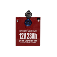 Dakota Lithium 12V 23Ah |  LIFEPO4 Lithium Single Battery with Dual USB Ports & Voltmeter - ShopSolar.com