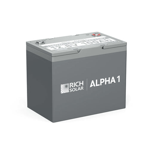 Rich Solar 12V 100Ah LiFePO4 Lithium Iron Phosphate Battery w/ Internal Heating and Bluetooth Function | ALPHA 1 | ALPHA 1 LITE | ALPHA 1 PRO - ShopSolar.com