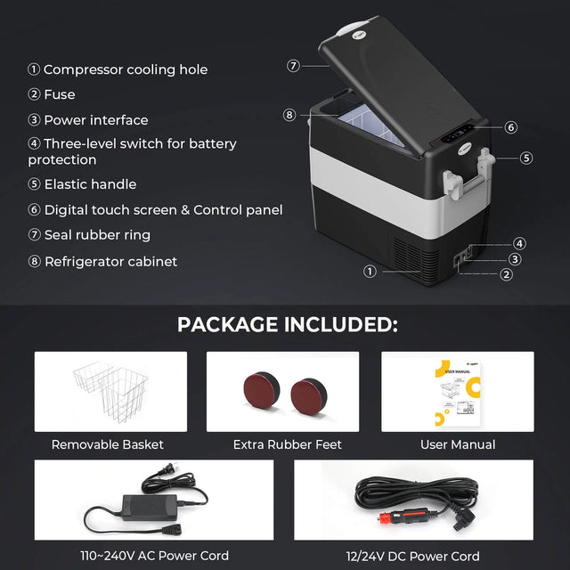 Bouge RV 12V 53 Quart (50L) Portable Fridge Car Freezer - ShopSolar.com