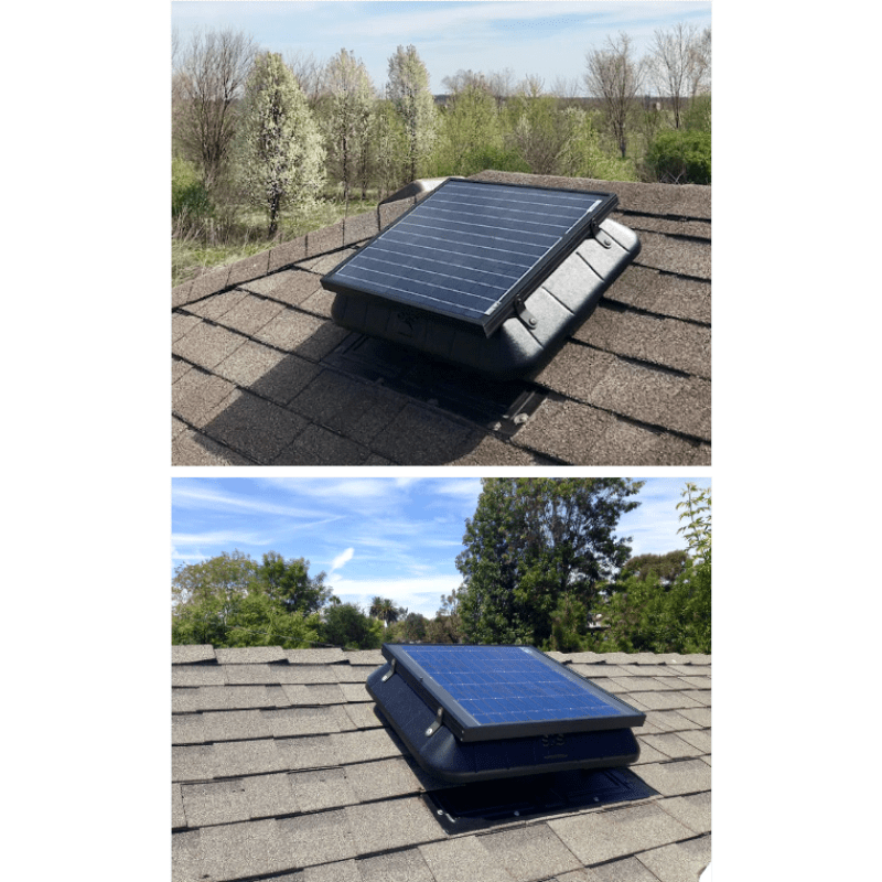 SunRise Solar Attic Fan with Integrated Solar Panel | 30W–45W Options | Flat or Curb Base | Up to 2,800 sq/ft Cooling - ShopSolar: Complete Solar Kits + Lifetime Customer Support