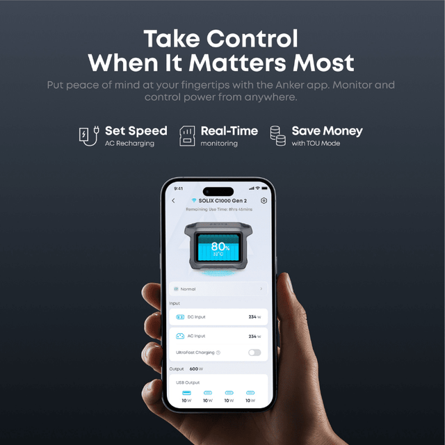 Anker SOLIX C1000 Gen2 Portable Power Station | 1,024Wh / 2,000W | 49-Min UltraFast Recharge | 600W Solar Input | Choose Your Bundle Option | 5-Year Warranty - ShopSolar: Complete Solar Kits + Lifetime Customer Support